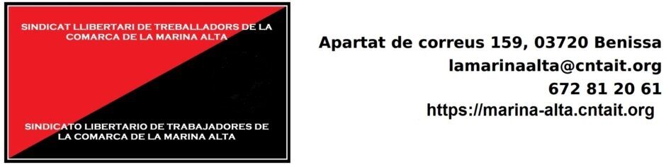 SINDICAT LLIBERTARI DE TREBALLADORS DE LA COMARCA DE LA MARINA ALTA.SLTCMA-AIT